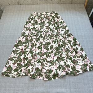Nordstrom Parker Midi Skirt size 2 Tiered Hawaiian Floral‎ Lined Garden Fairy